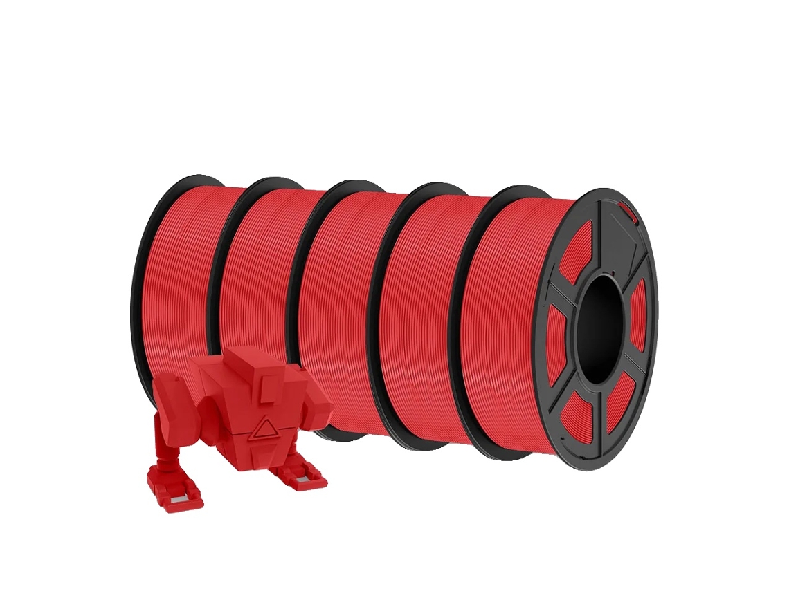 Filamento para impresora 3D, 1,75 mm de diámetro, adherencia mejorada, PLA P rojo, 5 rollos OEM