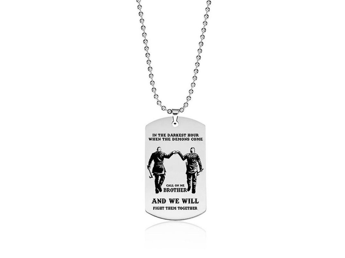 Collar De Perro Tag De Acero Inoxidable Para Hombres Soldados Hermanos Moto Regalo De Joyería Bff Lry B