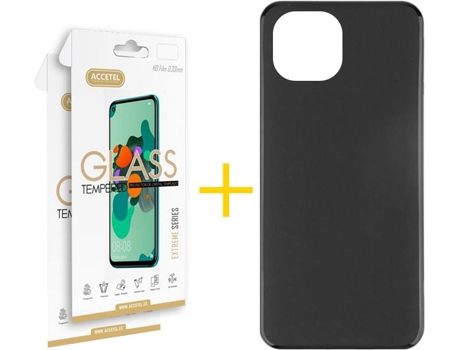 Kit Funda + 2 Protectores de Pantalla Apple iPhone 13 ACCETEL Liso 6 Negro