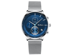 (plata Azul) Reloj De Pulsera De Cuarzo Para Hombre, Con Correa De Malla Milanesa, Ideal Para Estudiantes Y Jóvenes.