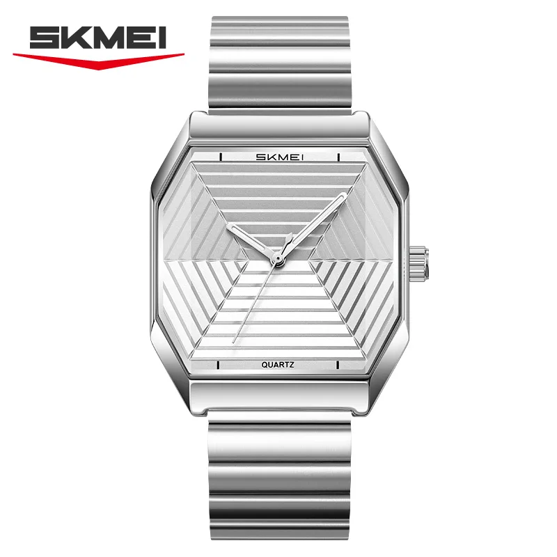 Reloj De Pulsera Para Hombre De Acero Inoxidable (blanco Plateado), Elegante Reloj De Pulsera Para Hombre, Reloj De Cuarzo Con Estilo