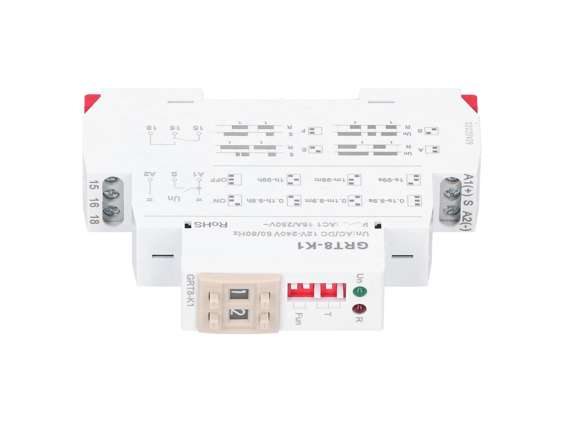 Relé De Tiempo Digital Grt8-k1 4 Modos Retardo Ac/dc 12v-240v 50/60hz Instalación Rail