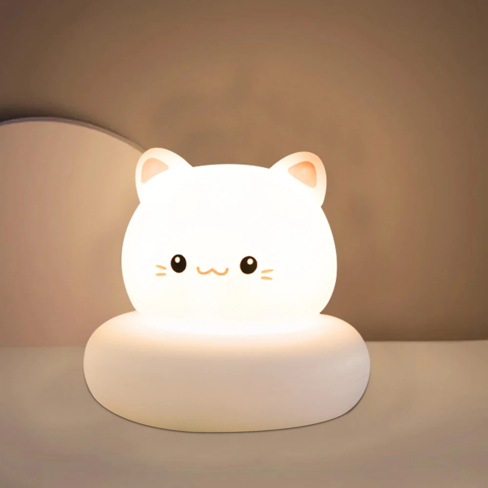 Lámpara con forma de animal, 3 niveles de brillo ajustables, carga USB y luz LED. MDUG (gato)