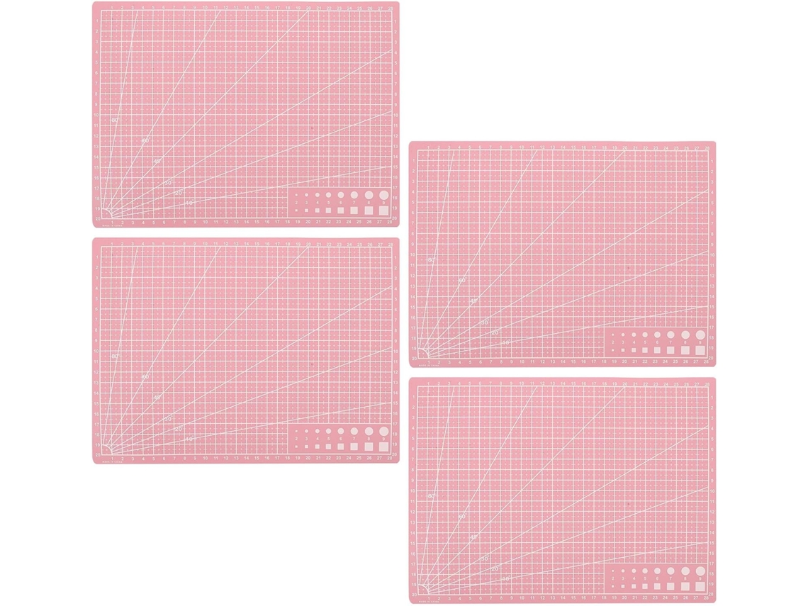 Tapete De Corte Para Una Experiencia De Corte Estable, Rosa, Autorreparable, Pp, Juego De 4