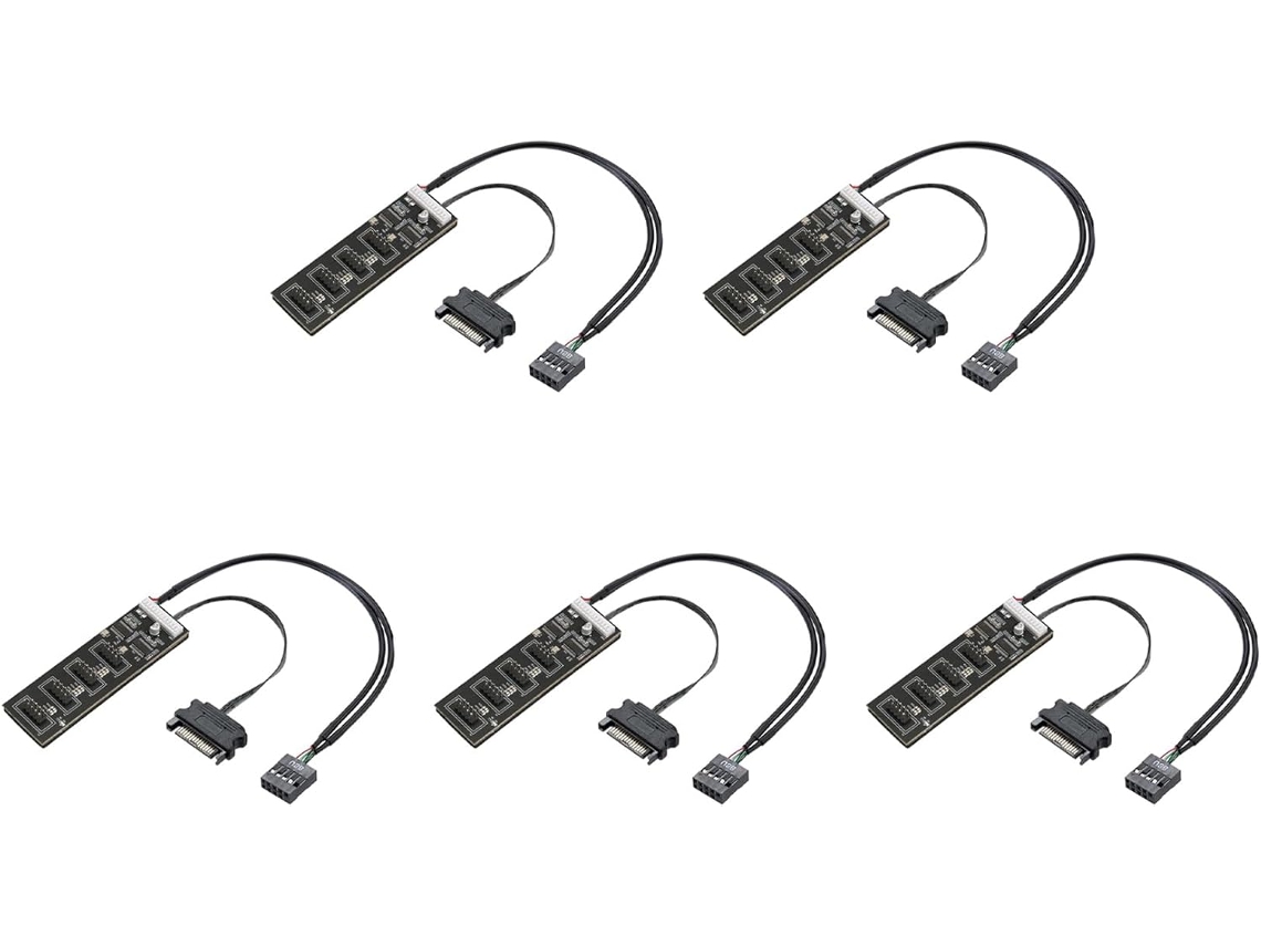 Divisor Usb De 5 X 9 Pines Con Cable De Alimentación Sata, Extensión De Concentrador Interno, Conector