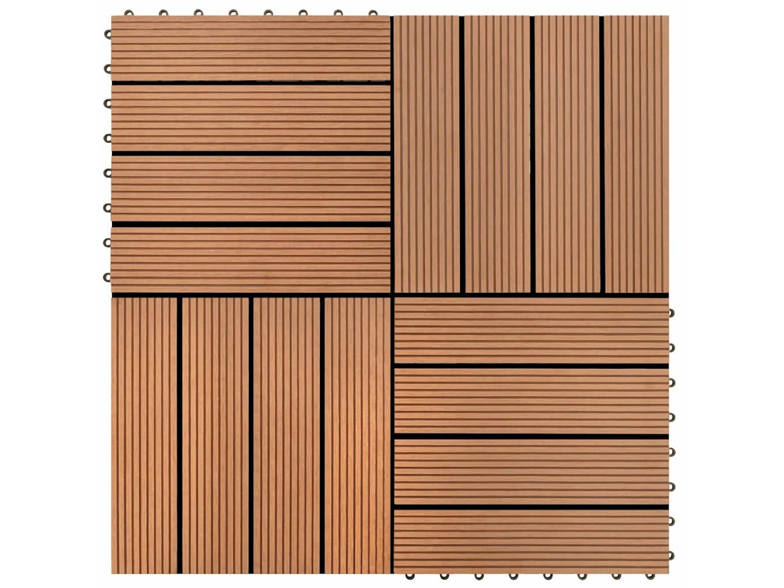 Baldosas De Wpc 30x30 Cm 11 Unidades 1 M² Marrón