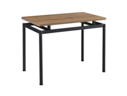 Mesa de comedor Hemnes rectangular 4 personas acero MDF 100x60x75 cm - Efecto roble Negro [EN.CASA]