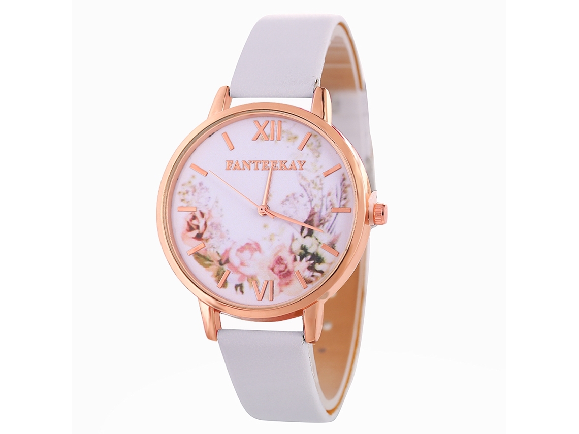 Reloj De Pulsera De Cuarzo Para Mujer Con Correa De Pu, Estilo Moderno, 3,9 Cm De Diámetro, Blanco.