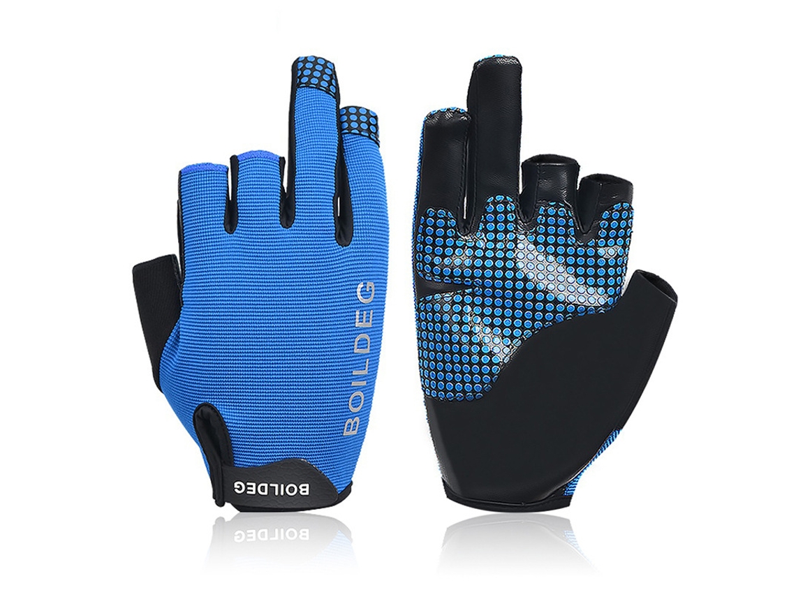 (azul L) Guantes De Dos Dedos, Absorbentes Y Secos, Ideales Para Navegación Y Pesca.