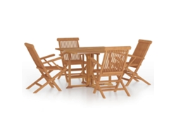 Maison Exclusive - 5 Pcs Conjunto Jantar Dobrável P/ Exterior Madeira Teca Maciça