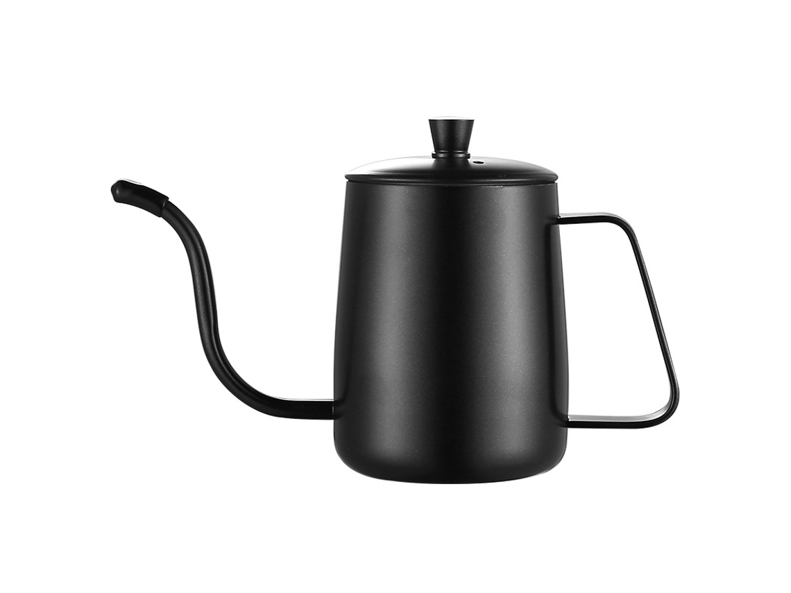 Cafetera de cuello de cisne Eifson Premium para estufa, 21 oz (negra)
