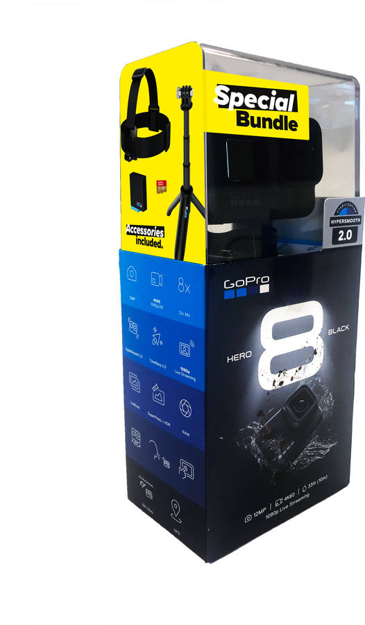 Cámara de Acción GOPRO HERO 8 Black Bundle (4K Ultra HD - 12 MP - Wi-Fi y Bluetooth)