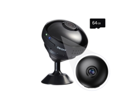 YEMAESRE A11 Cámara Panorámica con Tarjeta de Memoria 64Gb Gran Angular 170 Compatible con Android/Iphone Negra