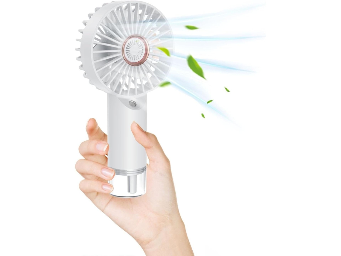 Mini Ventilador Turbo Recargable Por Usb (blanco), Velocidad Ajustable, Enfriamiento Atomizado, Funcionamiento Silencioso.