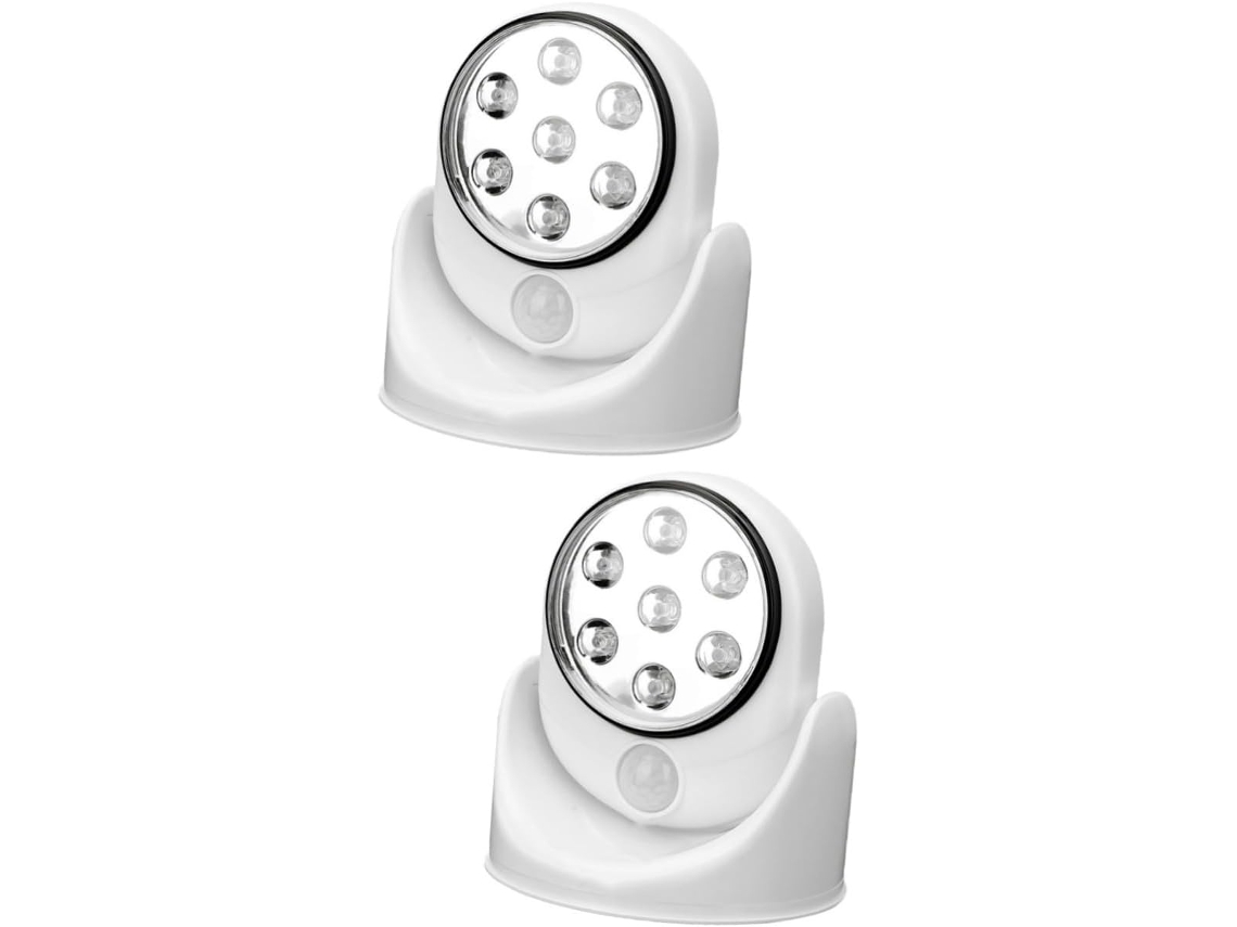 Juego De 2 Luces Led Con Sensor De Movimiento Para Pasillo Y Jardín, Luz Nocturna Giratoria Automática.