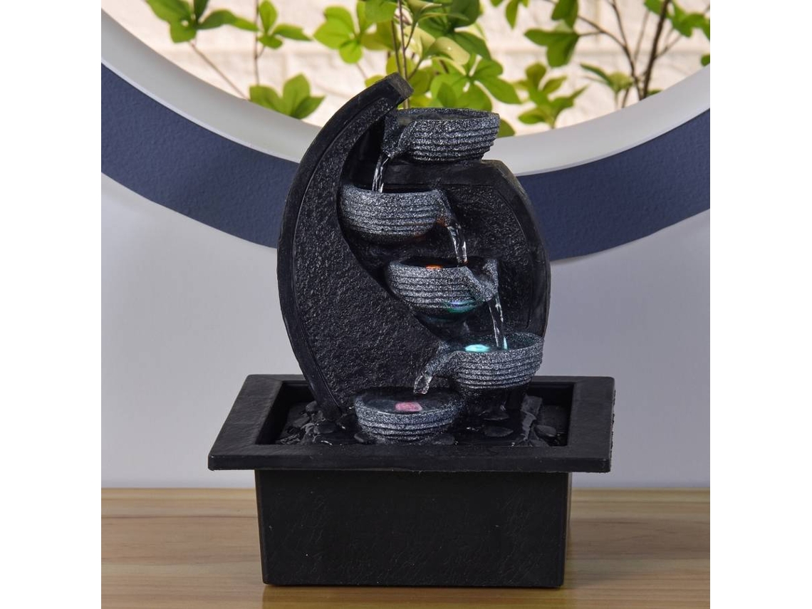 Fuente de Agua ZEN'LIGHT Cascade V2 (Negro - 21x17x26 cm - Resina)