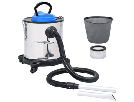 vidaXL Aspiradora de cenizas filtro HEPA 1200 W 20 L acero inoxidable