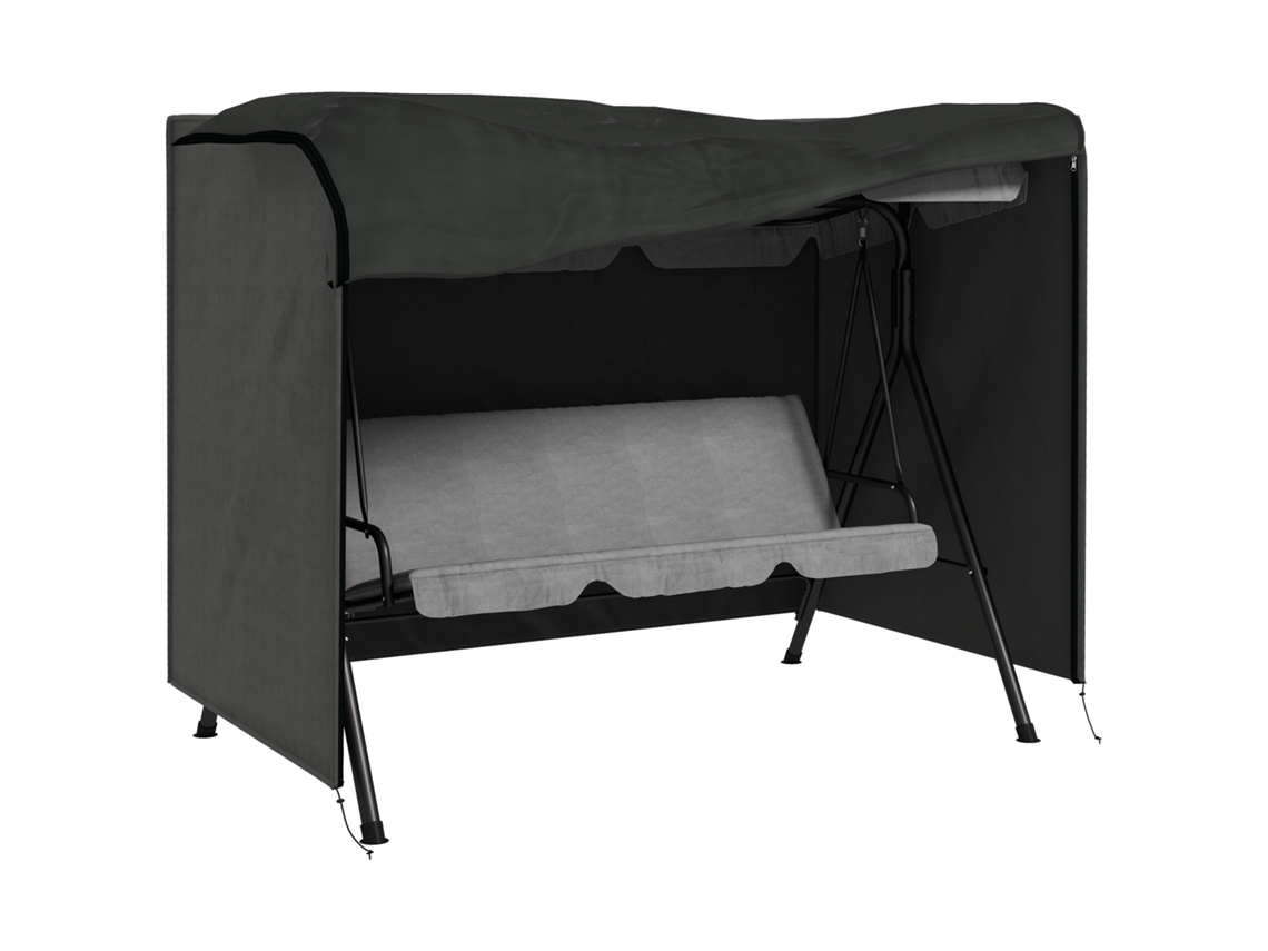 Funda Impermeable Para Columpio De Jardín Con Cremallera, 205x124x164 Cm, Gris Oscuro.