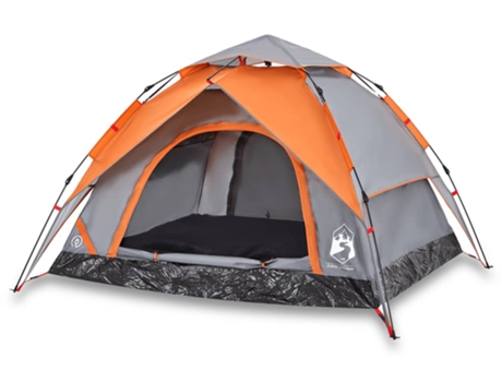 Tienda de campaña iglú 3 personas VIDAXL apertura rápida gris/naranja
