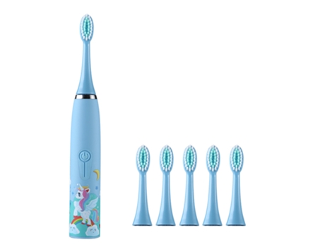Cepillo de dientes eléctrico para niños con 6 cabezales de cepillo resistente al agua IPX7 temporizador inteligente incorporado cepillo de dientes ...