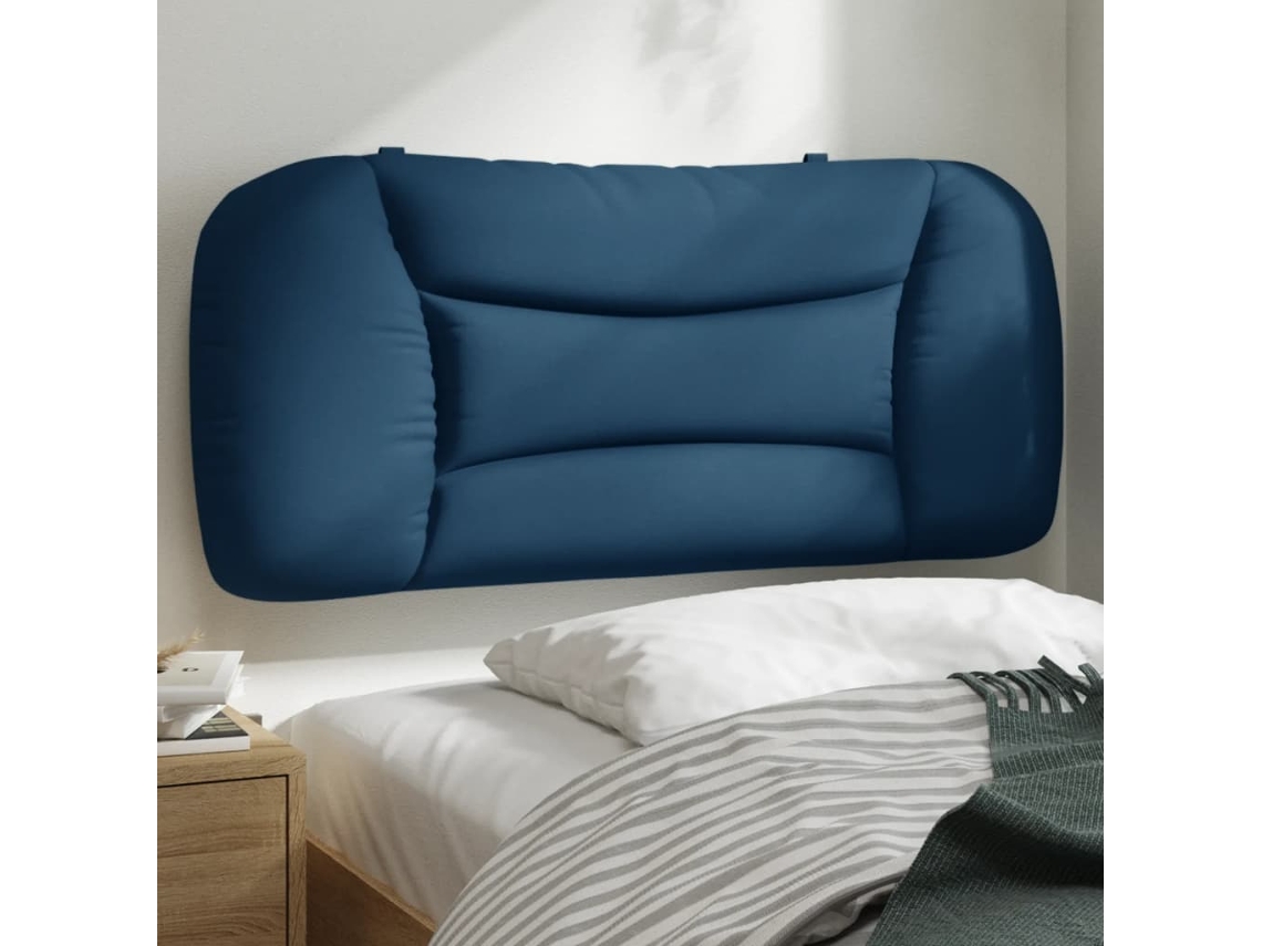 Cabecero De Cama Acolchado Tela Azul 80 Cm