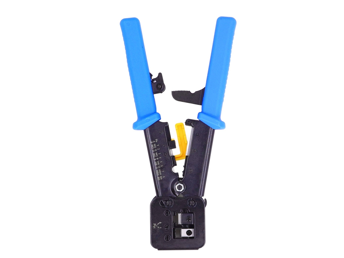 Herramienta De Crimpado Rj45 De Paso Para Cables Ethernet Cat6 Y Cat5e - Acero - Herramienta Eléctrica Azul