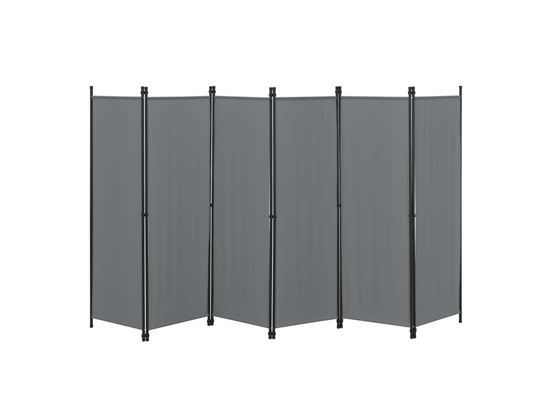 Biombo Separador de 6 Paneles Huesca 171 x 300 cm Gris oscuro [EN.CASA]