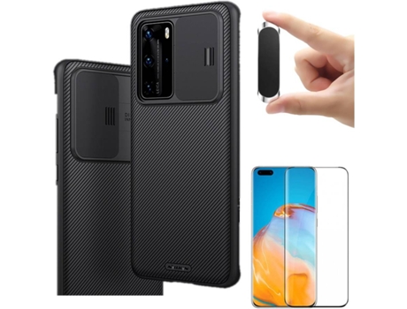 Carcasa, Protector y Soporte Huawei P40 Pro Nillkin Camshield Negro