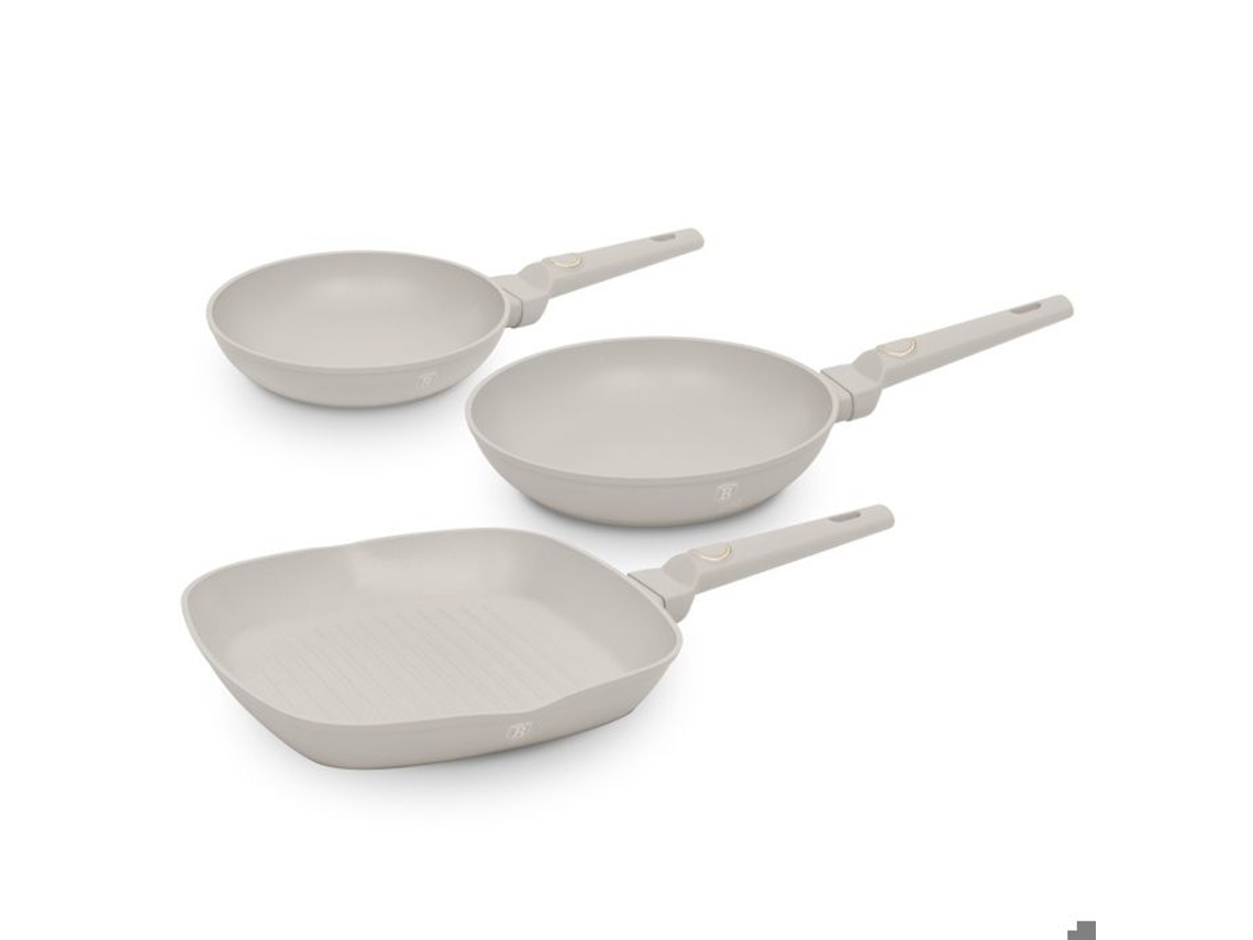 Juego de cocina de aluminio forjado antiadherente de 3 piezas de la colección Sahara de Berlinghaus