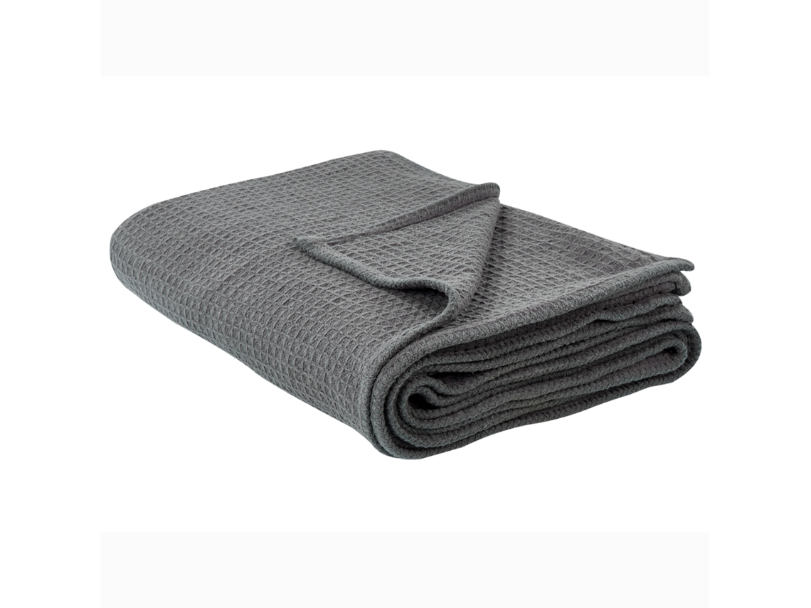 Colcha BELIANI Cubrecama Ragala Algodón Gris (200x220)