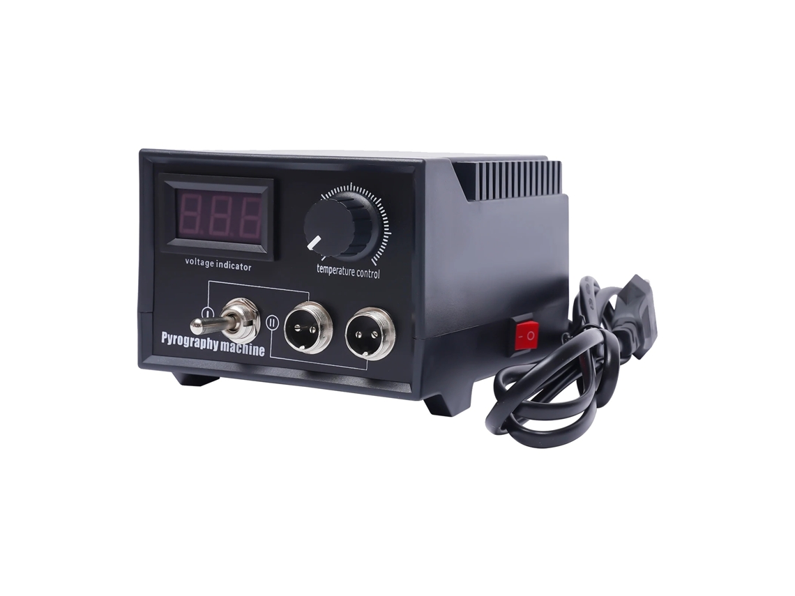 Bolígrafo pirograbado, pantalla digital de temperatura, 21 puntas intercambiables, negro, OEM UE