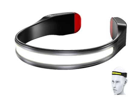 Luz para correr en el cuello, Chronos Lantern-0010 Linterna frontal COB recargable de 2000 lúmenes (negra) YIZHOOD