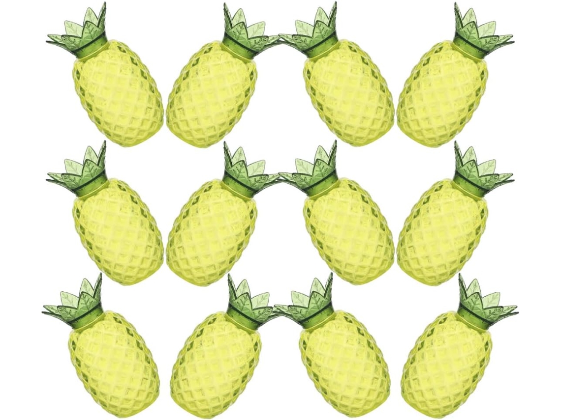 Conjunto De 12 Caixas De Lembrancinhas Transparentes Em Formato De Abacaxi Para Aniversários.
