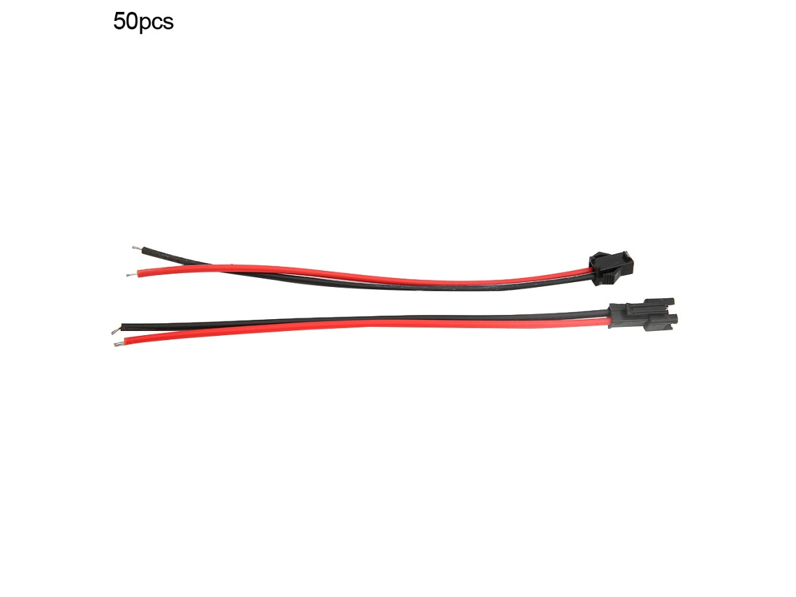 50 Pares De Cables Con Conectores Jst Sm 2p Macho-hembra Para Tiras De Led Con Aislamiento De Pvc Y Contactos De Cobre.