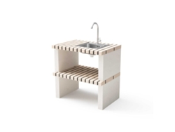 Modulo para Barbacoa MOVELAR Nazca con fregadero y grifo Blanco