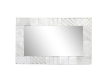 Espejo de pared DKD Home Decor Blanco Madera de mango Rombos Moderno (154 x 4 x 94 cm)