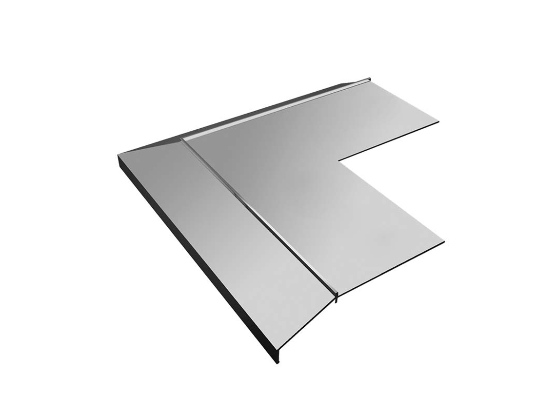 Esquina RENOPLAST interior de aluminio 90 para perfil de alero K10 Gris Acabado de terrazas y balcones Suelos de resina