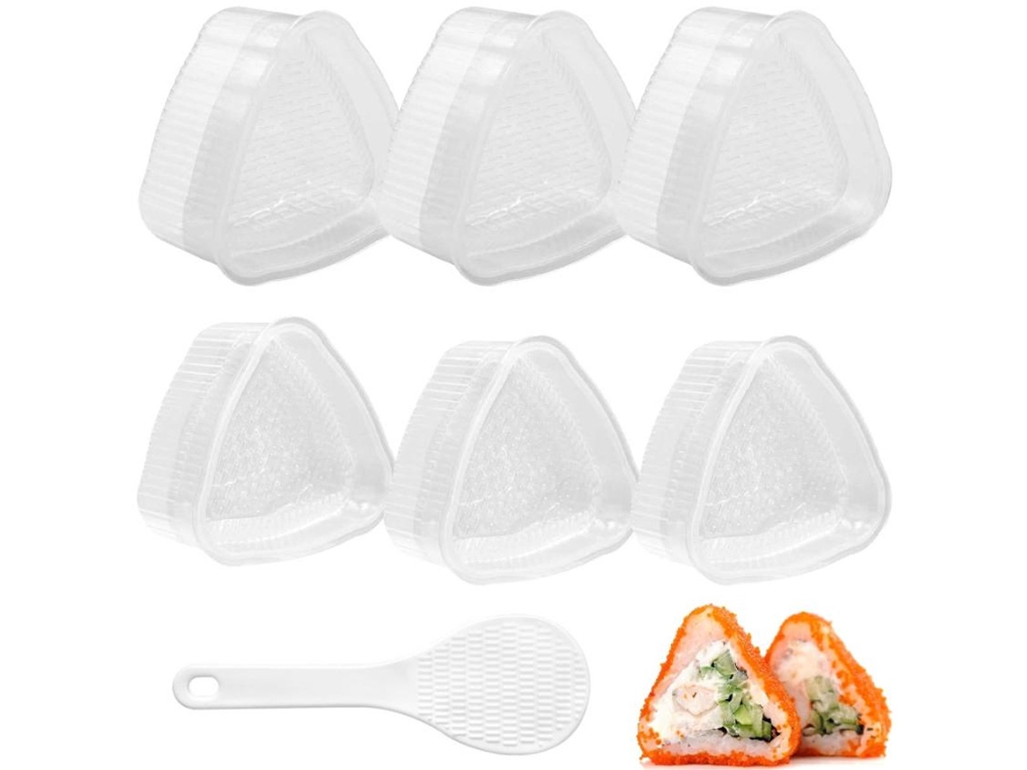 6 Moldes Sushi Onigiri 2 Tamanos, Facil Produccion Para Cocina E Iniciantes