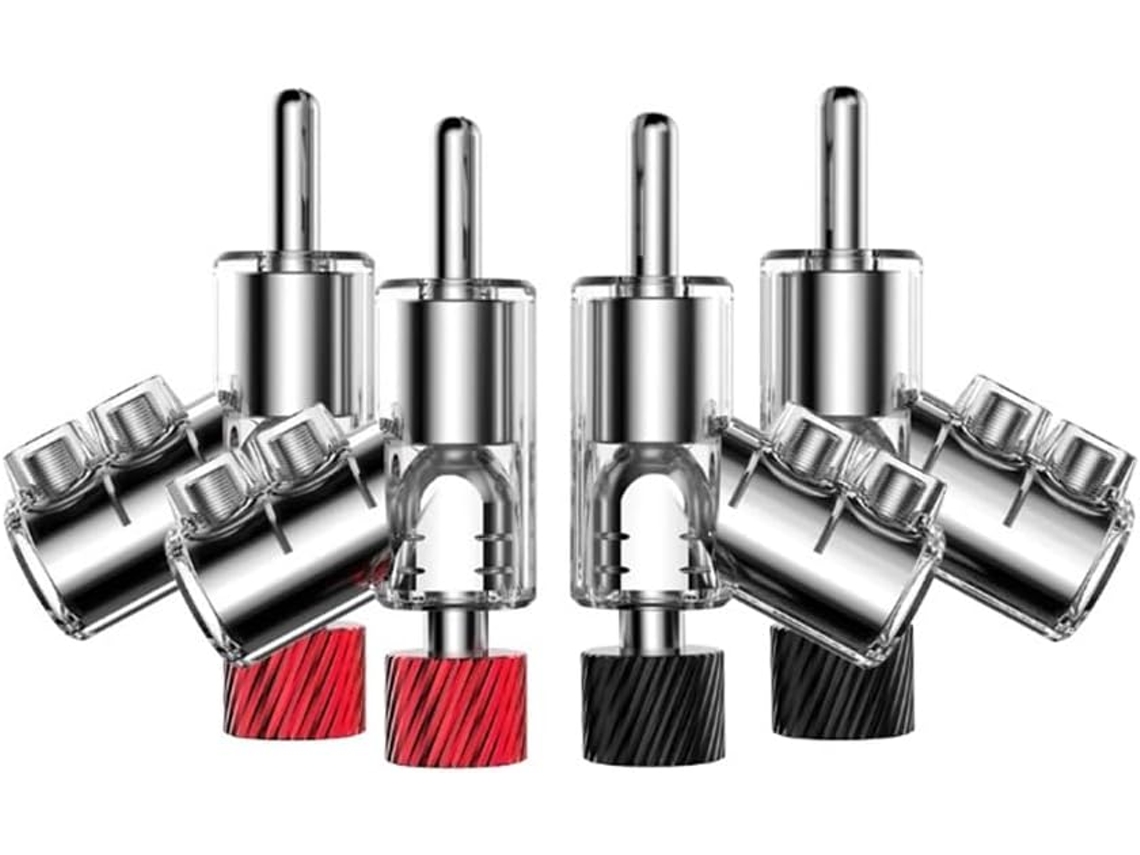 Conector Banana De 45 Grados, M21r Chapado En Rodio, Doble