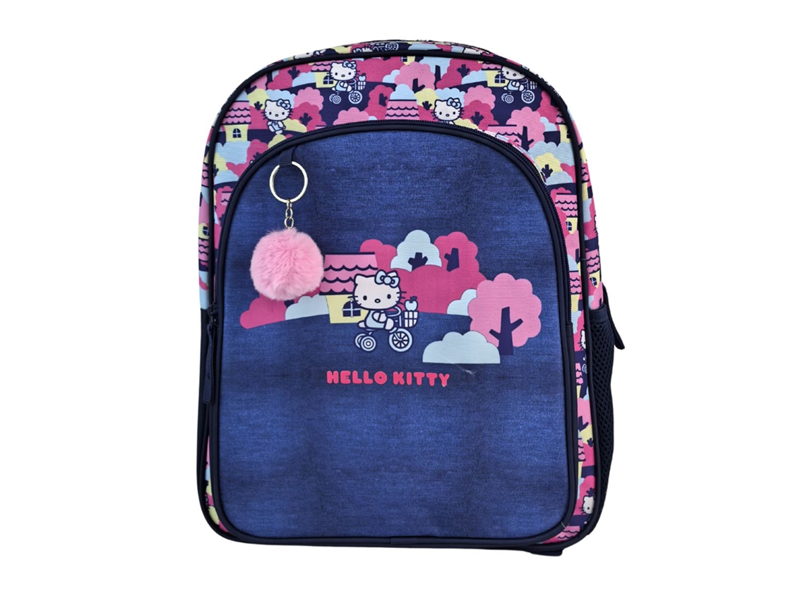 Mochila de Hello Kitty para primaria con doble compartimento, adaptable a cochecitos.