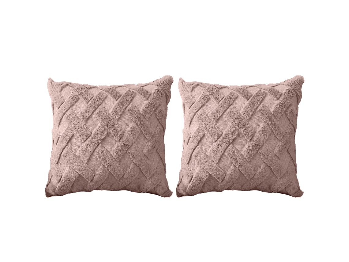 Juego De 2 Fundas De Almohada De Felpa Bohemia Lisas, 45,7 X 45,7 Cm