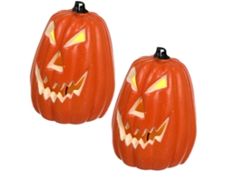 Juego De 2 Lámparas Led Decorativas Con Forma De Calabaza Para Halloween, Ideales Como Centro De Mesa En Interiores.