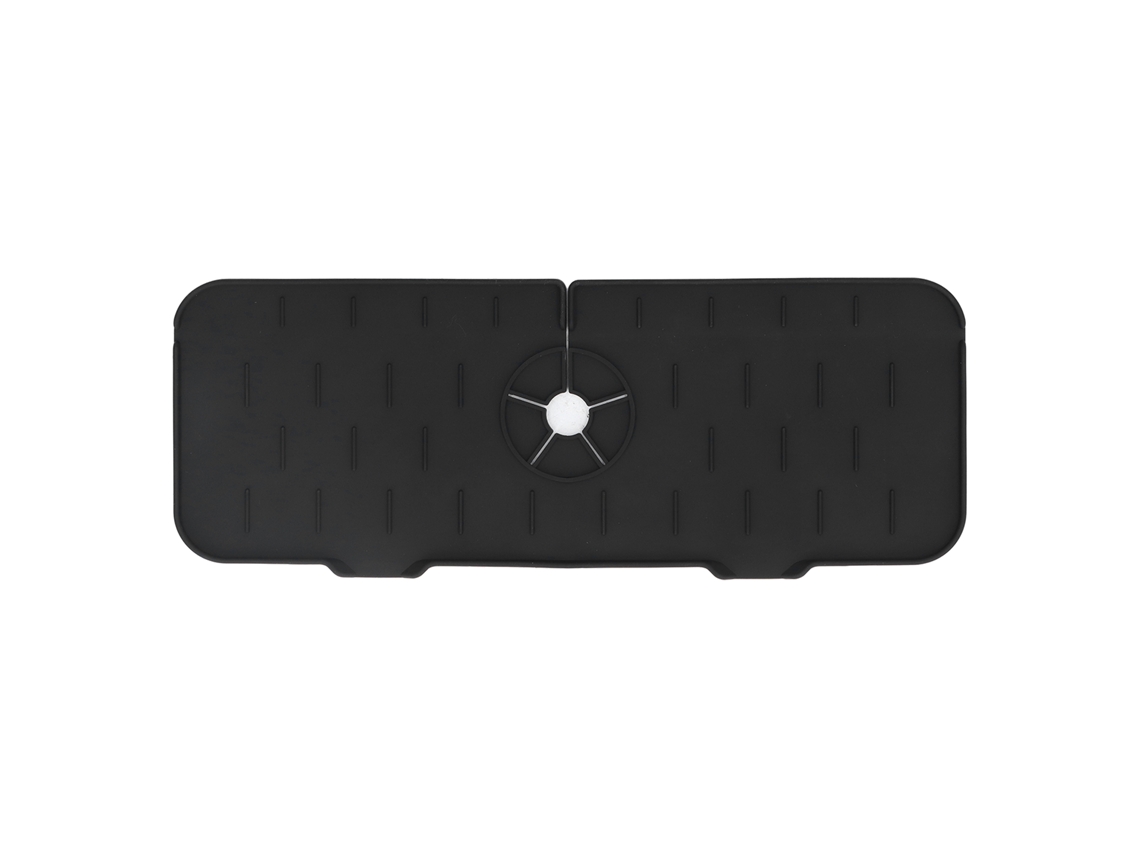 Toalla Absorbente De Silicona Lavable Y Reutilizable Para Grifo, Ideal Para Cocina, Baño Y Caravanas, 45x14cm, Color Negro.