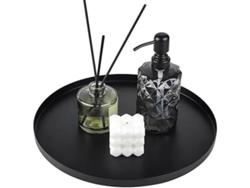 Bandeja decorativa redonda de acero inoxidable resistente para accesorios, STELASPLEN