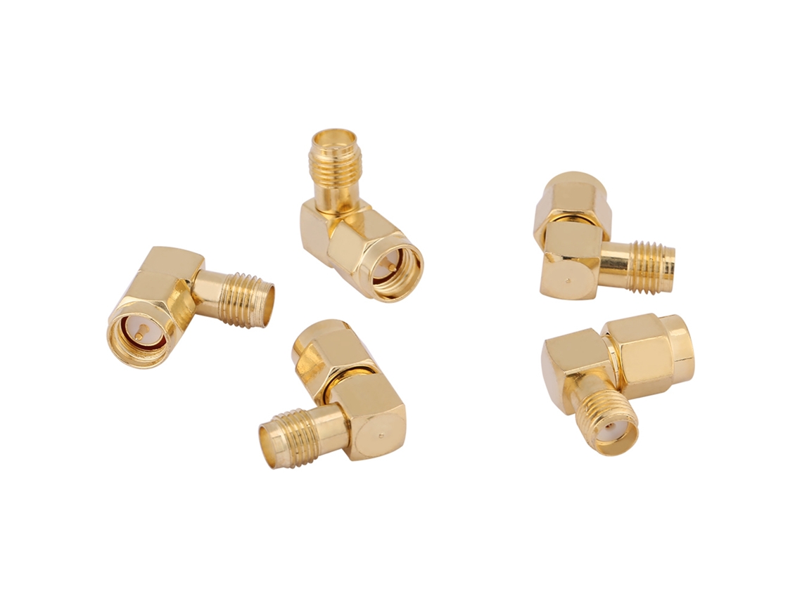 2026velora-5 Piezas Adaptador SMA Macho a Hembra en Ángulo de 90 Grados Conector para Conexiones RF