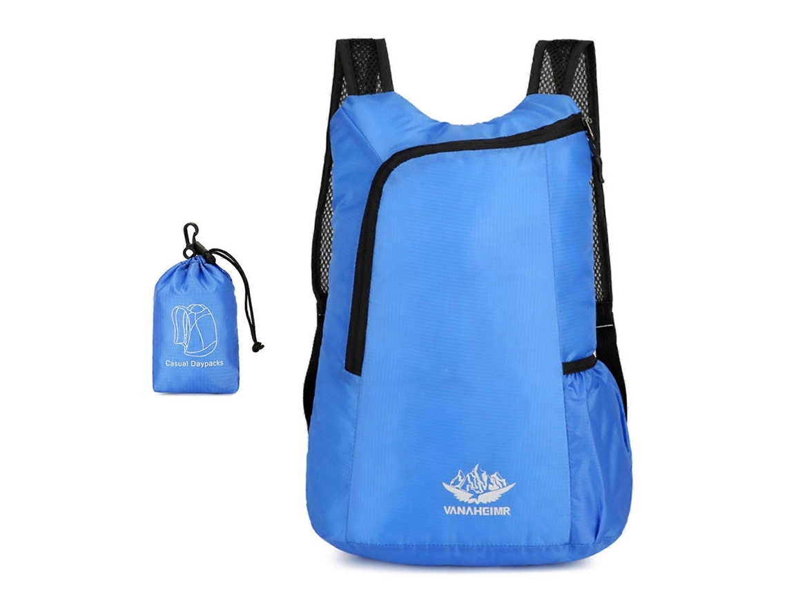 Mochila plegable para mujeres, hombres y adolescentes, ideal para senderismo, acampada, escalada, ciclismo y viajes. Color: Zafiro.