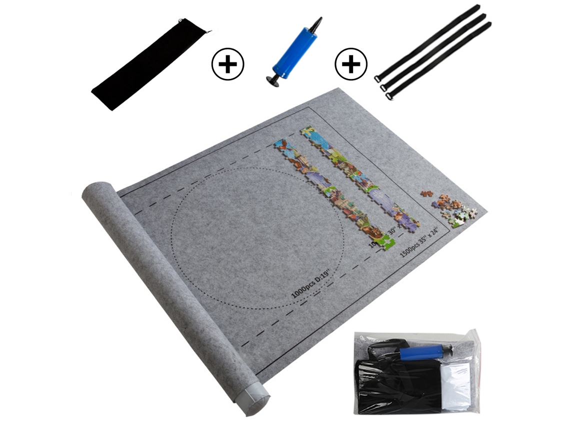 -tapete De Rompecabezas Portátil Roll Felt Para Hasta 1500 Piezas Con Bolsa De Almacenamiento Viajero