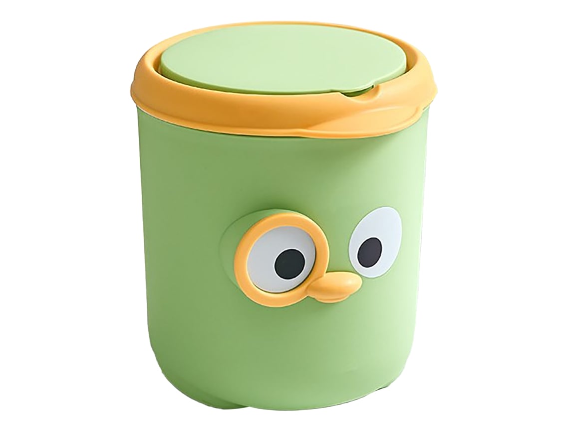 Bote De Basura De Escritorio Con Tapa, Diseño De Dibujos Animados Lindo, Mini Bote De Basura Portátil Para El Dormitorio Del Hogar, Mesita De Noche