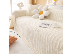Funda de asiento de sofá antideslizante Protector de cojín de sofá -Blanco leche-180x360CM LUUCOZK