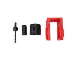 Kit de instalación para cerradura de acero al carbono en puertas de madera - Rojo
